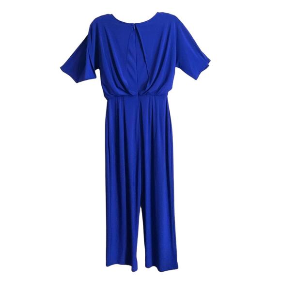 Vince Camuto Jumpsuit Women's Size 0 Blouson Blue Wide Leg Stretch Pockets - Picture 9 of 14